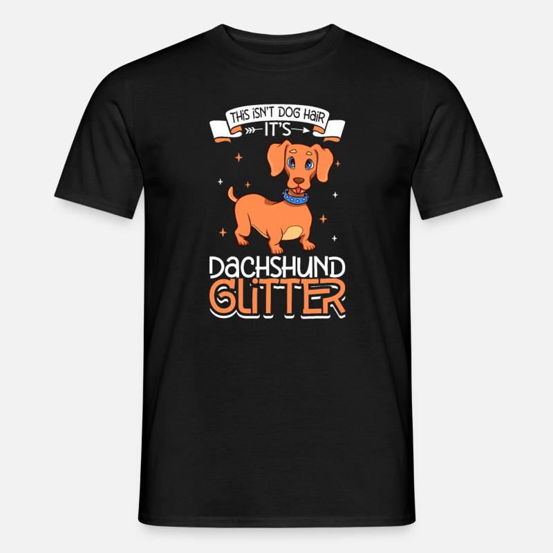 Dachshund Glitzer - Männer T-Shirt - Schwarz