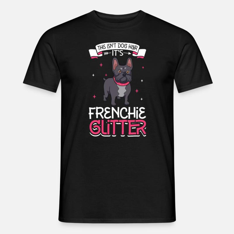 Frenchie Glitzer - Männer T-Shirt - Schwarz