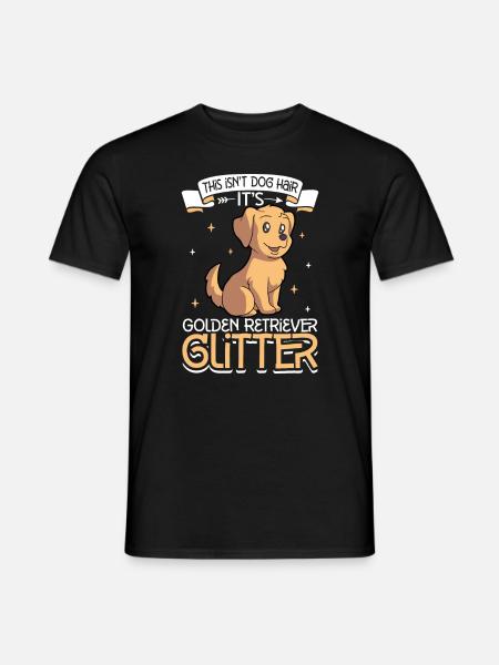 Golden Retriever Glitter - Men's T-Shirt - black