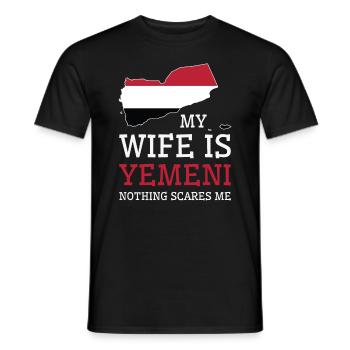 Rien ne me fait peur Ma femme est yéménite - T-shirt homme - noir - Devant - AI Model Male 178 light (178cm)