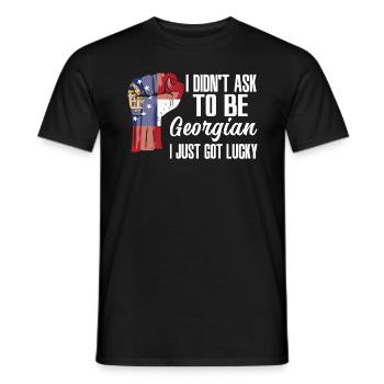 Georgisch Amerikanisch US-Patriot USA Gewachsen - Männer T-Shirt - Schwarz - Vorne - AI Model Male 178 light (178cm)