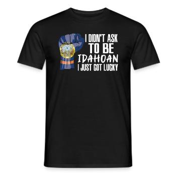 Idahoan American US Patriot USA Grown Idaho Flagge - Männer T-Shirt - Schwarz - Vorne - AI Model Male 178 light (178cm)