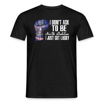 Dakota du Nord Américain U.S. Patriot USA Cultivé - T-shirt homme - noir - Devant - AI Model Male 178 light (178cm)