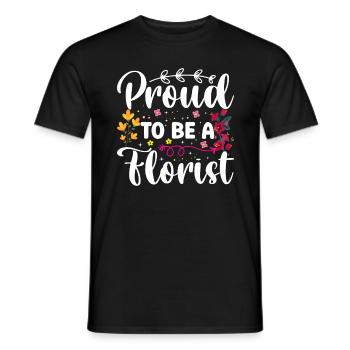 Florist Floral Arrangement Bouquet - Men's T-Shirt - black - Front - AI Model Male 178 light (178cm)