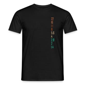 Photography Gift for Photographer Aperture Camera - Men's T-Shirt - black - Front - AI Model Male 178 light (178cm)