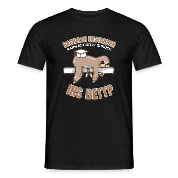 Bachelor Abschluss Faultier Bachelorstudium - Männer T-Shirt - Schwarz - Vorne - AI Model Male 178 light (178cm)
