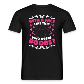Brustkrebs-Anstecker Schleife - Männer T-Shirt - Schwarz - Vorne - AI Model Male 178 light (178cm)