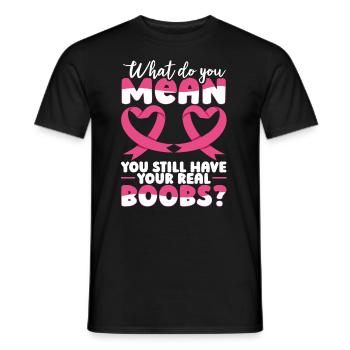 Brustkrebs-Pin Brustkrebs-Bewusstseinswoche - Männer T-Shirt - Schwarz - Vorne - AI Model Male 178 light (178cm)