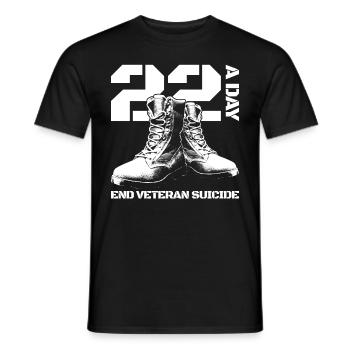 22 ein Tag des Tagende Veteran Selbstmordveteran S - Männer T-Shirt - Schwarz - Vorne - AI Model Male 178 light (178cm)