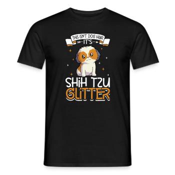 Shih Tzu Paillettes - T-shirt homme - noir - Devant - AI Model Male 178 light (178cm)