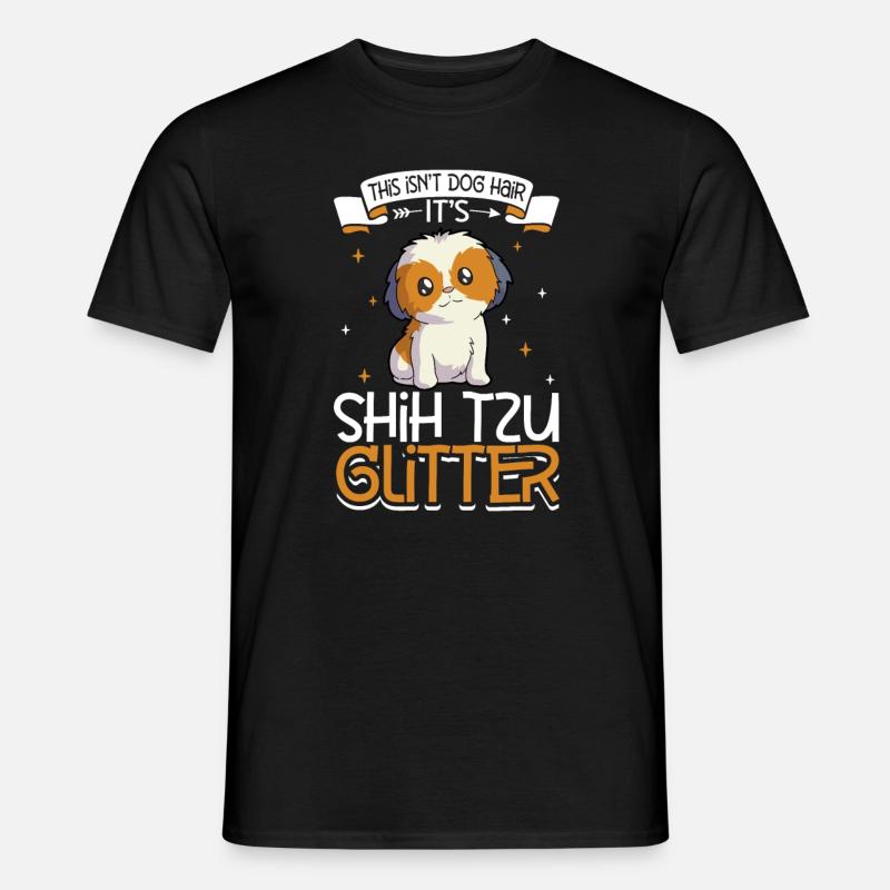 Shih Tzu Glitzer - Männer T-Shirt - Schwarz
