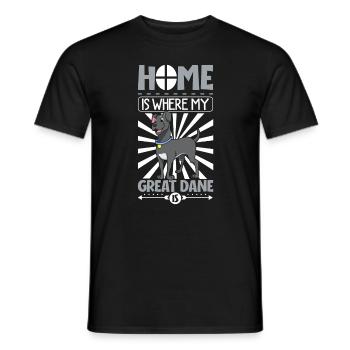 Home is where my Great Dane is - Deutsche Dogge - Men's T-Shirt - black - Front - AI Model Male 178 light (178cm)