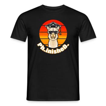PhD Geschenk Promotion Doktor Abschluss Lama - Männer T-Shirt - Schwarz - Vorne - AI Model Male 178 light (178cm)