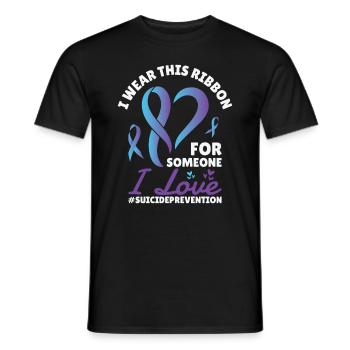 Suicide Prevention Warrior Mental Health - Men's T-Shirt - black - Front - AI Model Male 178 light (178cm)