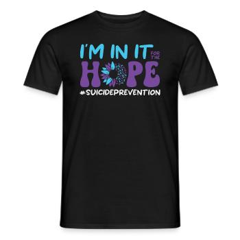 Mental Health Support Product Suicide Prevention - Men's T-Shirt - black - Front - AI Model Male 178 light (178cm)