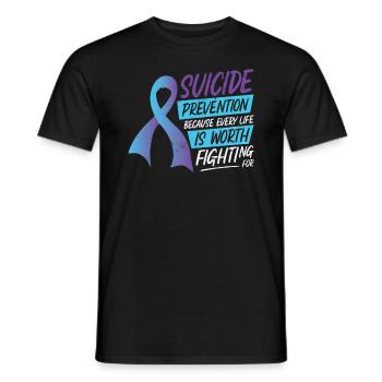 Mental Health Support Week Suicide Prevention - Men's T-Shirt - black - Front - AI Model Male 178 light (178cm)