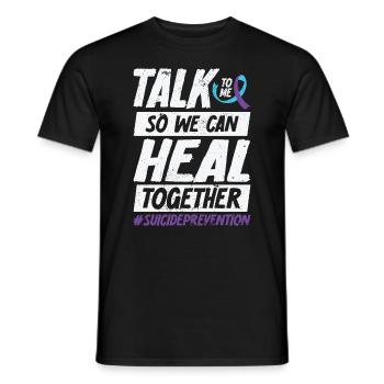 Sensibilisation à la prévention du suicide 988 - T-shirt homme - noir - Devant - AI Model Male 178 light (178cm)