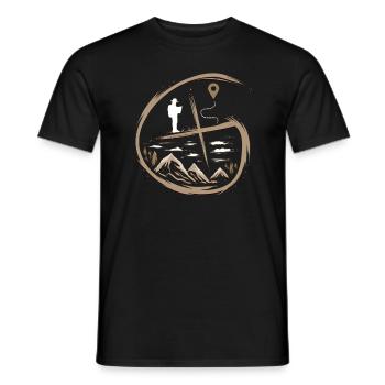 Geocacher Gift for Geocache Treasure Hunt - Men's T-Shirt - black - Front - AI Model Male 178 light (178cm)
