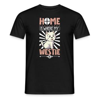 La maison est là où se trouve mon Westie - West Highland Terrier - T-shirt homme - noir - Devant - AI Model Male 178 light (178cm)