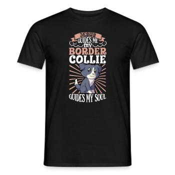 Jésus et mon Border Collie - T-shirt homme - noir - Devant - AI Model Male 178 light (178cm)