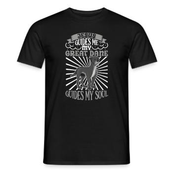 Jésus et mon dogue allemand - T-shirt homme - noir - Devant - AI Model Male 178 light (178cm)