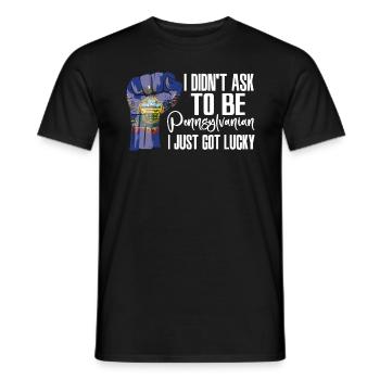 Pennsylvanien Américain US Patriot États-Unis cultivé - T-shirt homme - noir - Devant - AI Model Male 178 light (178cm)