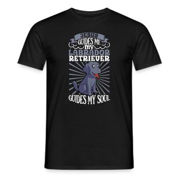 Jésus et mon Labrador Retriever - T-shirt homme - noir - Devant - AI Model Male 178 light (178cm)