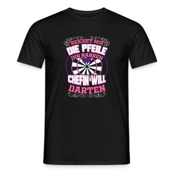 Dartspielerin Lustiges Geschenk Darts Spielen - Männer T-Shirt - Schwarz - Vorne - AI Model Male 178 light (178cm)