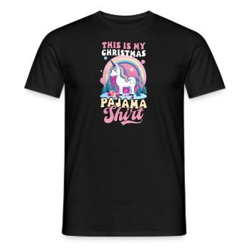 Licorne de Noël c’est mon pyjama de Noël - T-shirt homme - noir - Devant - AI Model Male 178 light (178cm)