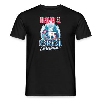 Christmas Unicorn Have Magical Christmas - Men's T-Shirt - black - Front - AI Model Male 178 light (178cm)