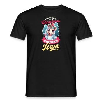 Weihnachtseinhorn Offizielles Weihnachts-Einhorn-Team - Männer T-Shirt - Schwarz - Vorne - AI Model Male 178 light (178cm)