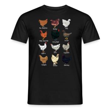Poulets du Monde - Poulets - T-shirt homme - noir - Devant - AI Model Male 178 light (178cm)
