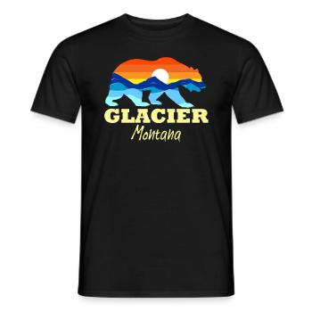 Gletscher Nationalpark Bären Gletscher Montana Gle - Männer T-Shirt - Schwarz - Vorne - AI Model Male 178 light (178cm)
