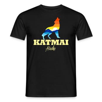 Katmai Nationalpark Wolf Katmai Alaska KatmaiCampi - Männer T-Shirt - Schwarz - Vorne - AI Model Male 178 light (178cm)