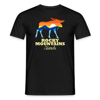 Rocky Mountains National Park Colorado Mountains - Männer T-Shirt - Schwarz - Vorne - AI Model Male 178 light (178cm)