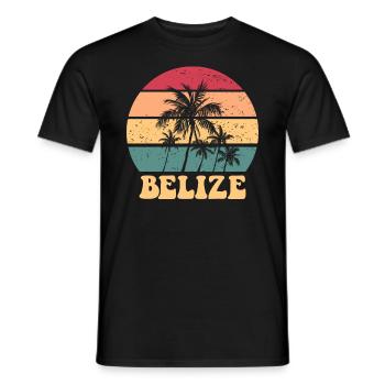 Belize Retro Sunset stolze Belizean Belize Urlaub - Männer T-Shirt - Schwarz - Vorne - AI Model Male 178 light (178cm)