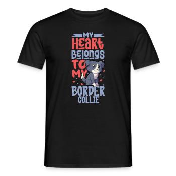 Amour de chien - Border Collie - T-shirt homme - noir - Devant - AI Model Male 178 light (178cm)