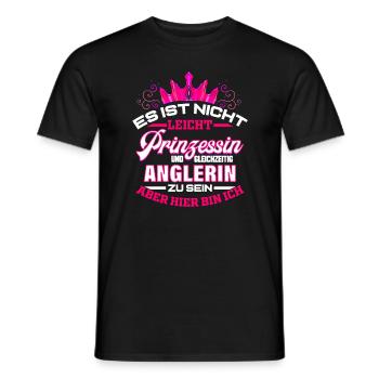 Anglerin Geschenk für Angelurlaub Frau Angel - Männer T-Shirt - Schwarz - Vorne - AI Model Male 178 light (178cm)