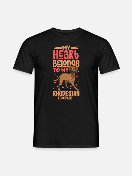 Hundeliebe - Rhodesian Ridgeback - Männer T-Shirt - Schwarz