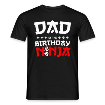 Dad of the Birthday Ninja Party Thema - Männer T-Shirt - Schwarz - Vorne - AI Model Male 178 light (178cm)