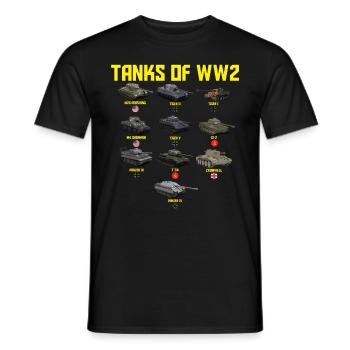 Panzer von Militärtanks des Zweiten Weltkriegs von - Männer T-Shirt - Schwarz - Vorne - AI Model Male 178 light (178cm)