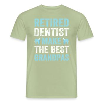 Dentist retirement pension grandpa grandfather - Men's T-Shirt - sage - Front - AI Model Male 178 light (178cm)