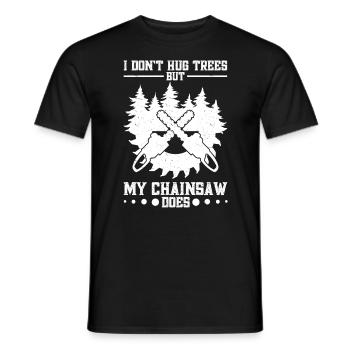 Chainsaw lover, lumberjack, arborist, Seilho - Men's T-Shirt - black - Front - AI Model Male 178 light (178cm)