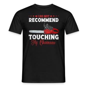 Arborist Equipment Chainsaw Lumberjack Woodf - Men's T-Shirt - black - Front - AI Model Male 178 light (178cm)