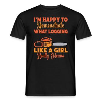 Lumberjack Arborists Equipment Holzha - Men's T-Shirt - black - Front - AI Model Male 178 light (178cm)