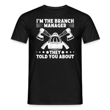 Arborist Equipment Lumberjack Tools Wooden Barrels - Men's T-Shirt - black - Front - AI Model Male 178 light (178cm)