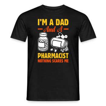 Apothecary and father, nothing scares me! - Men's T-Shirt - black - Front - AI Model Male 178 light (178cm)