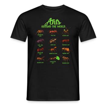 Ameisen der Welt - Ameisenarten - Männer T-Shirt - Schwarz - Vorne - AI Model Male 178 light (178cm)