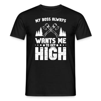 Arborist Rope Chainsaw Wood Chopping Lumberjack - Men's T-Shirt - black - Front - AI Model Male 178 light (178cm)