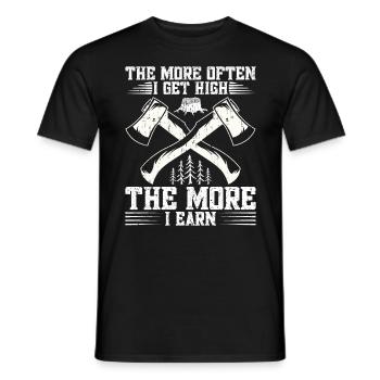 Lumberjack Lumberjack Equipment Arborist Rope H - Men's T-Shirt - black - Front - AI Model Male 178 light (178cm)